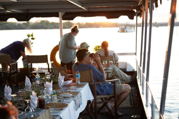 Tourists on river cruise, Victoria Falls, Zimbabwe